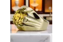 Anneau Style vintage Péridot jaune Or jaune 14 carats vrc016y